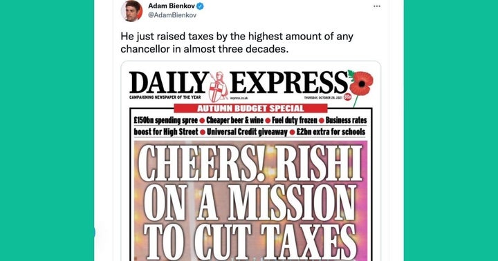 The Daily Express' front page for October 28 was ridiculed