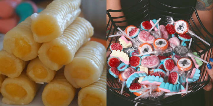 Huesos de santo y chuches de Halloween.