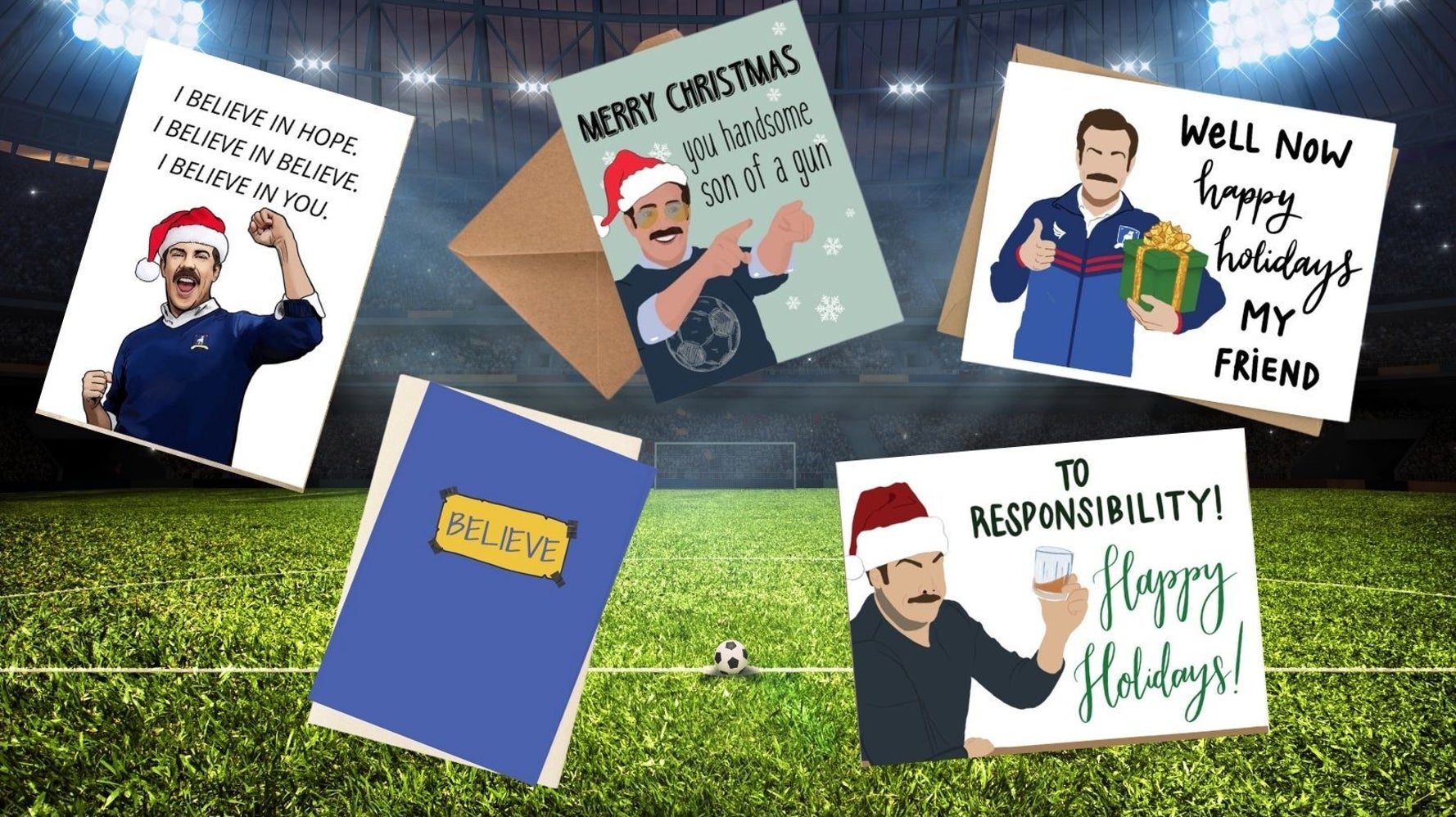These Ted Lasso Holiday Cards From Etsy Will Make You Believe Huffpost Life