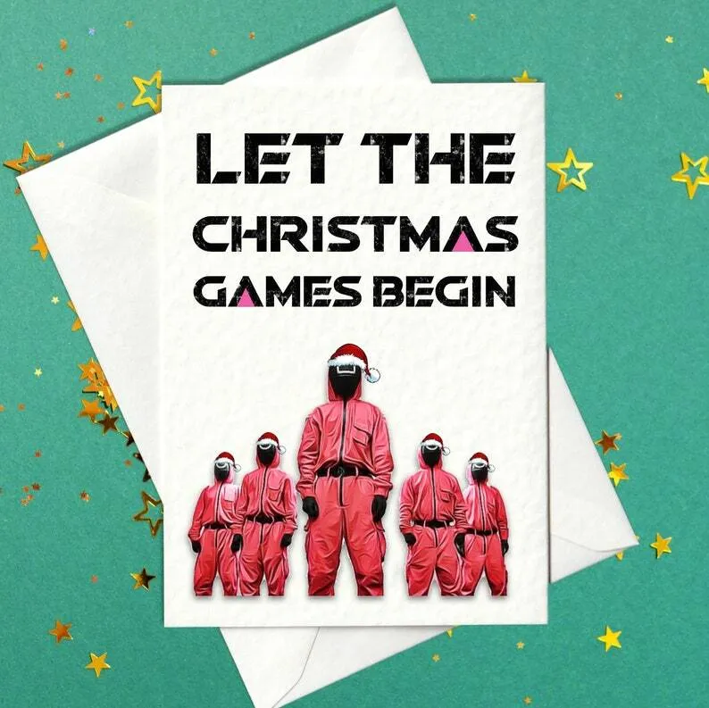 Wholesale Funny Christmas Card - Let The Games Begin - Squid Game