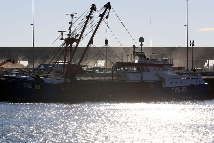 The harbour of Le Havre, northern France, shows the trawler 'Cornelis-Gert Jan' detained by French authorities.