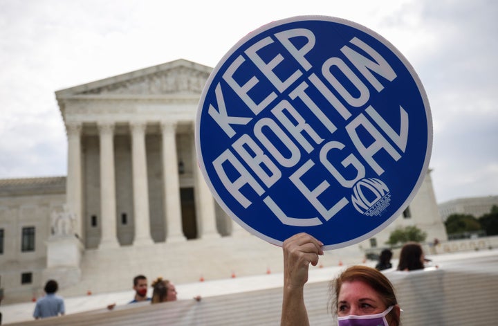 Pro-choice activists show extracurricular the Supreme Court successful aboriginal October.