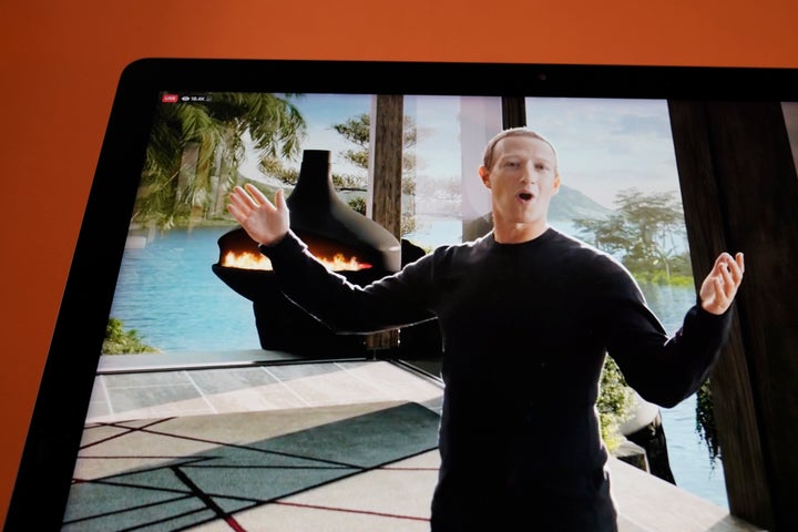 Mark Zuckerberg delivers his keynote address during a virtual event on Oct. 28, 2021.