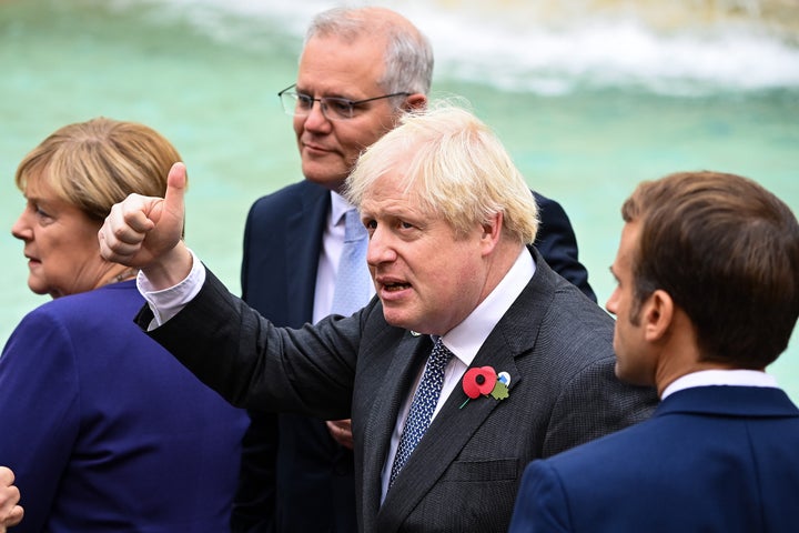 Johnson met the French president during a “brush-by” meeting on the sidelines of the G20 summit in Rome today.