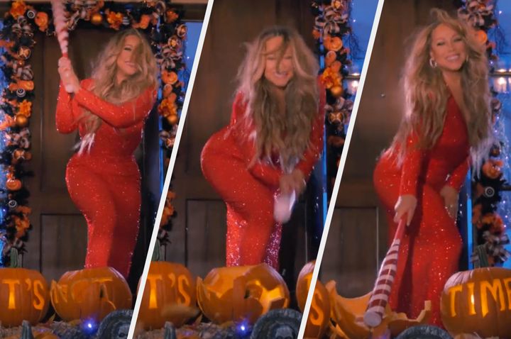 We can't be certain, but we think Mariah might be feeling a bit festive