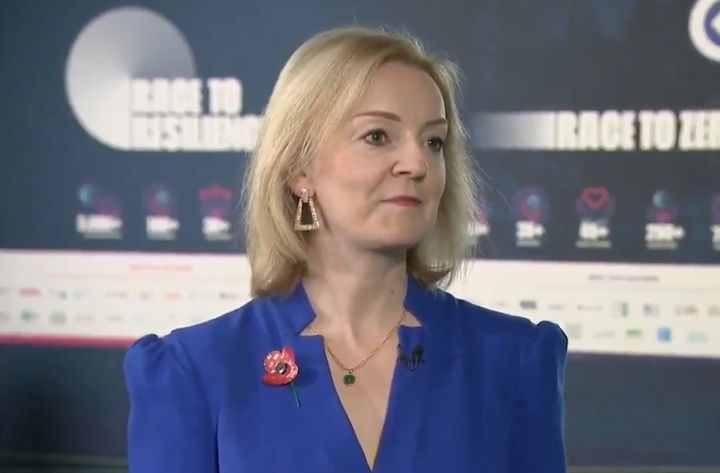 Foreign secretary Liz Truss speaking to Sky News