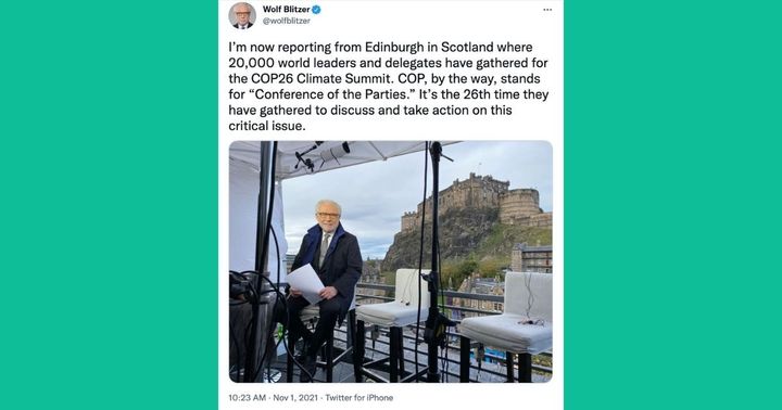CNN's lead political anchor posted about being in Edinburgh