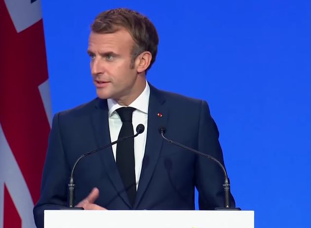 Emmanuel Macron lors de la Cop26 le 1er novembre 2021.