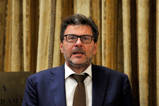 NAPOLI, ITALY - 2021/09/20: Giancarlo Giorgetti Minister of Economic Development, in Naples for a meeting...