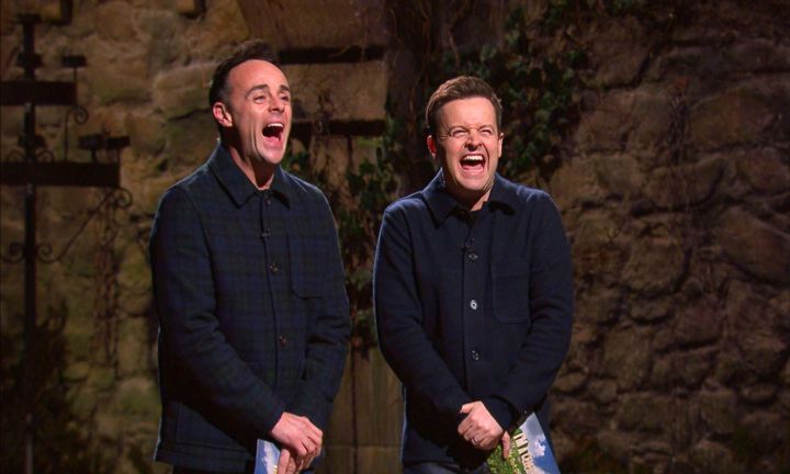 Ant and Dec in the I'm A Celebrity castle last year
