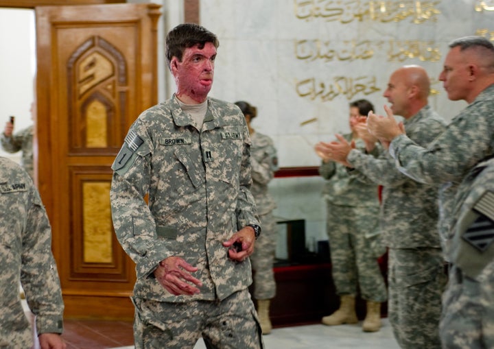 Adam Laxalt is pitted against retired Army Capt. Sam Brown, who sustained burns over much of his body in an IED explosion.