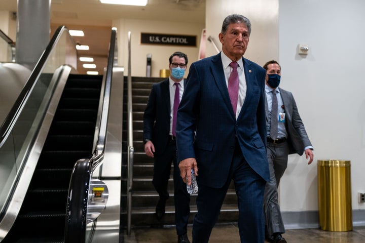 Sen. Joe Manchin (D-W.Va.) delivered remarks Monday, Nov. 1, throwing uncertainty implicit his enactment of the reconciliation bill.