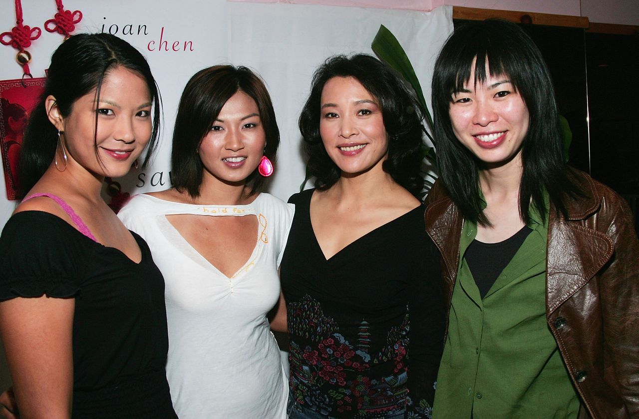 Lynn Chen (left), with "Saving Face" co-stars Michelle Krusiec and Joan Chen and director Alice Wu at the 2004 Toronto International Film Festival. 