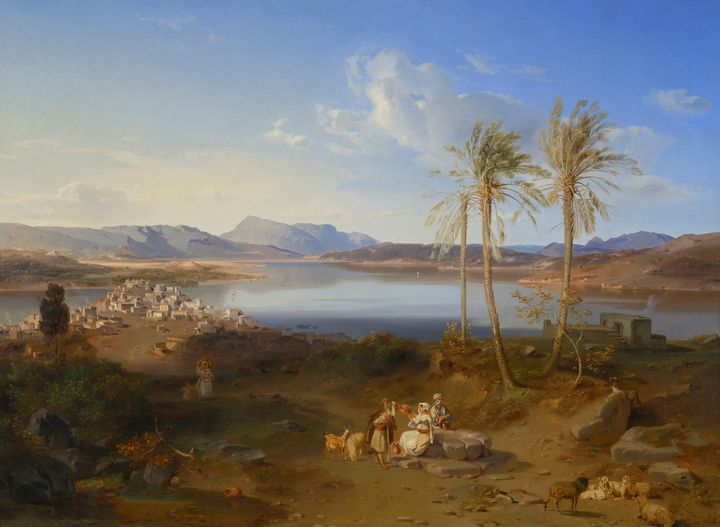 Carl Rottmann (1797-1850) Άποψη του Πόρου π 1838 Ελαιογραφία σε μουσαμά 95x126εκ