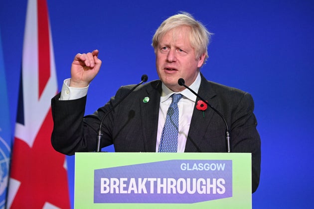 Boris Johnson speaking at COP26 in