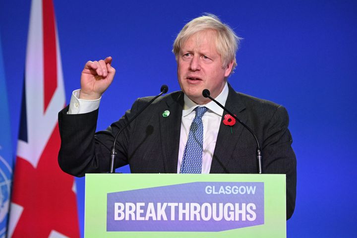 Boris Johnson speaking at COP26 in Glasgow