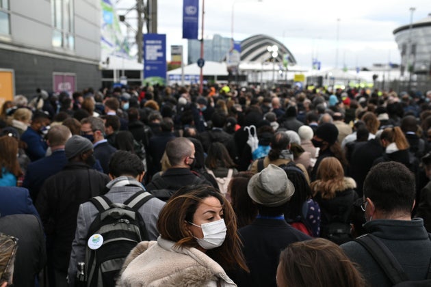 Huge queues to get into the Scottish