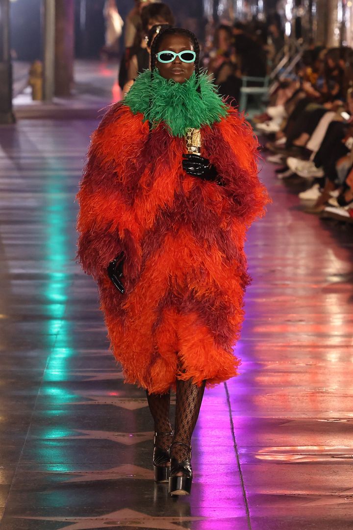 Jodie Turner-Smith walks the runway at the Gucci Love Parade 2021.