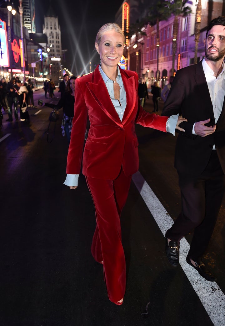 Gwyneth Paltrow attends the Gucci "Love Parade" fashion show.