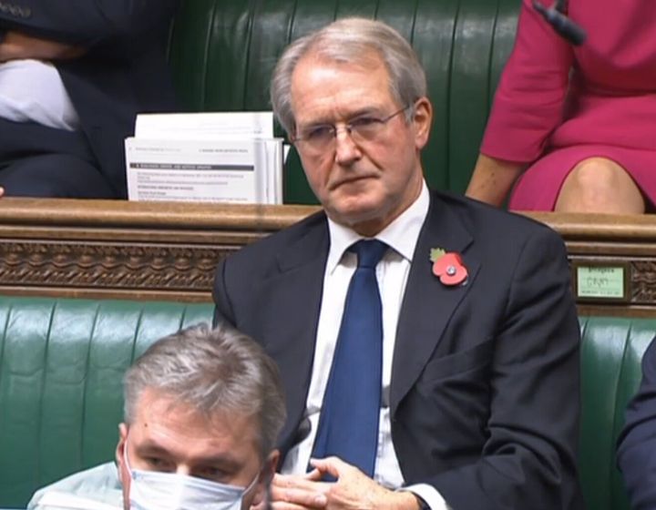 Former cabinet minister Owen Paterson in the House of Commons as MPs debated an amendment calling for a review of his case.