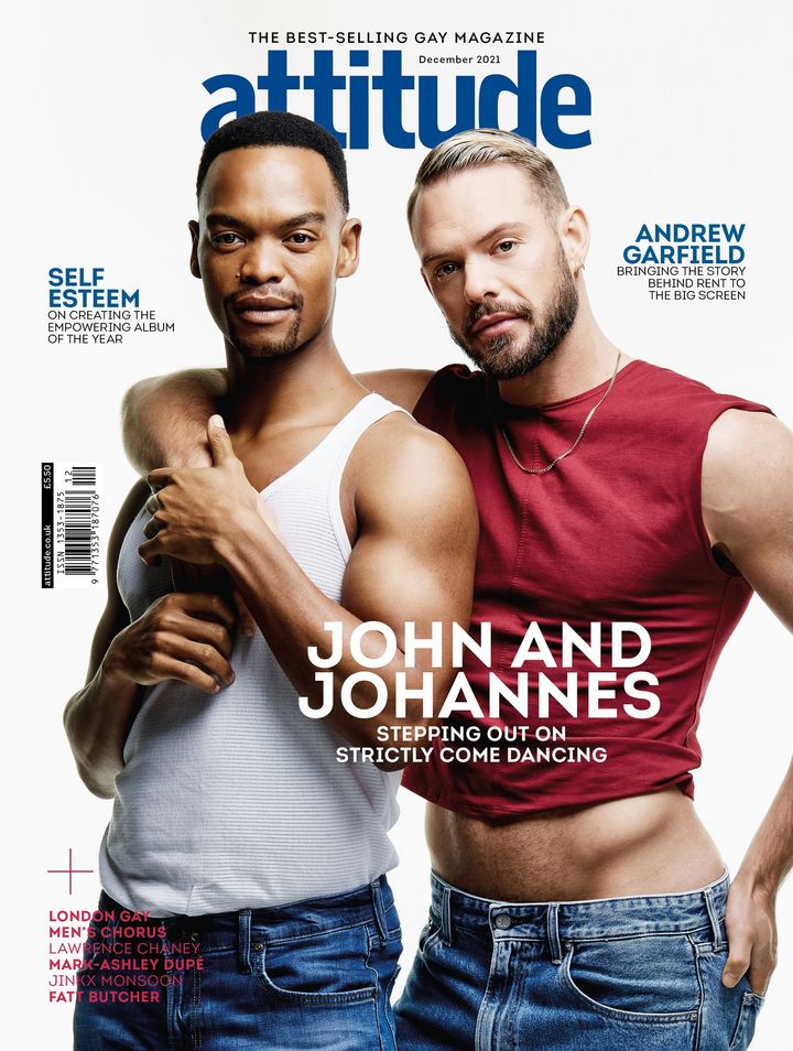 Johannes and John on the cover of Attitude magazine