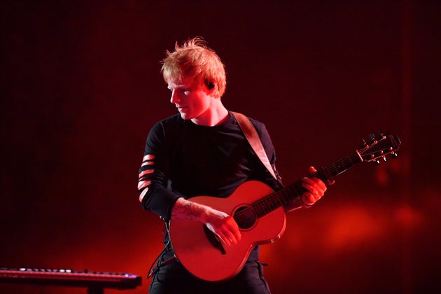 Ed Sheeran performing in Paris earlier this