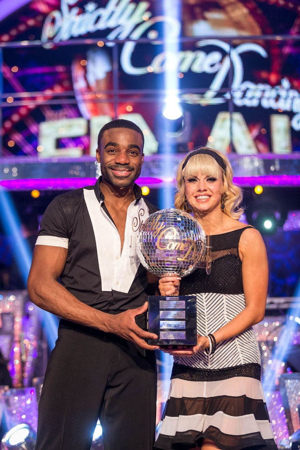 Ore Oduba and Joanne Clifton lifted the Glitterball Trophy in