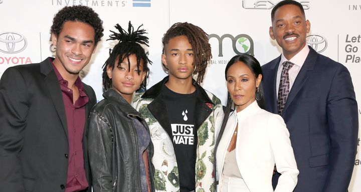 Will Smith (right) with his kids Trey, Willow and Jaden, as well as his wife, Jada Pinkett Smith, in 2016. Will Smith's memoir is due to hit bookstores next week.