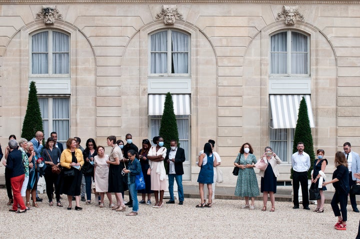 A group of 150 members of the Citizens' Convention for the Climate arrived at the Elysée for a meeting with French President Emmanuel Macron. Paris, 29 June 2020. (Photo by Andrea Savorani Neri/NurPhoto via Getty Images)