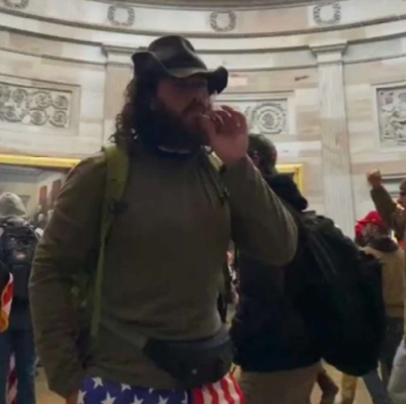 Gonzalez smoking marijuana inside the Capitol rotunda.