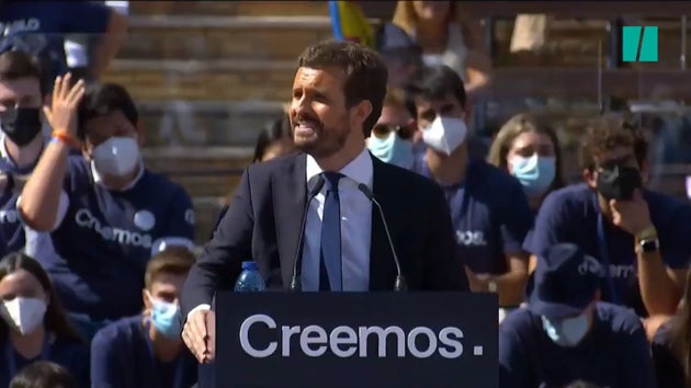 Pablo Casado, durante su acto en