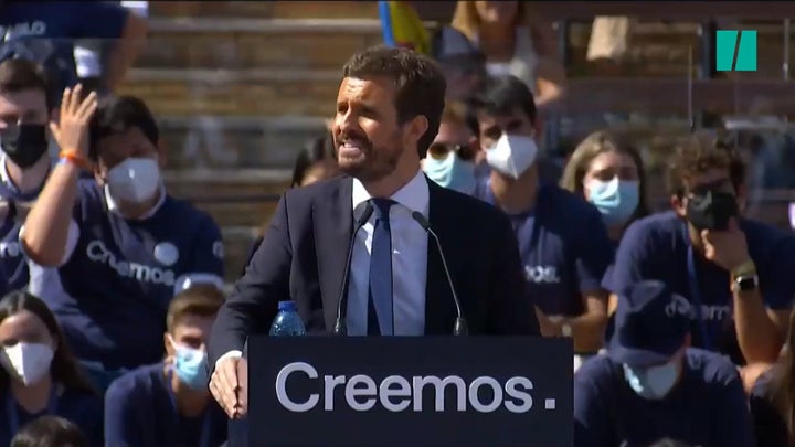 Pablo Casado, durante su acto en Valencia.