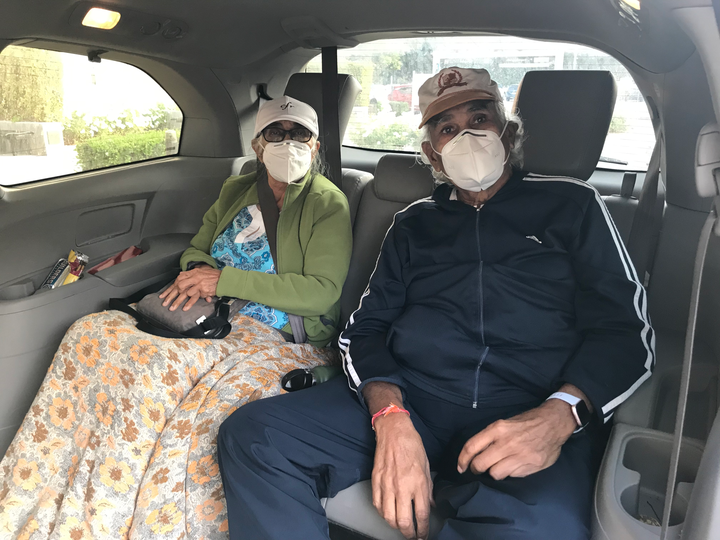 The author's parents on their way to couples chemo.