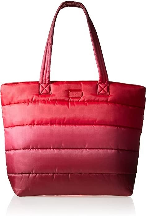 Women Cotton Padded Shoulder Bag Puffer Tote Bag Ladies Girls Trendy Bag ( Pink)