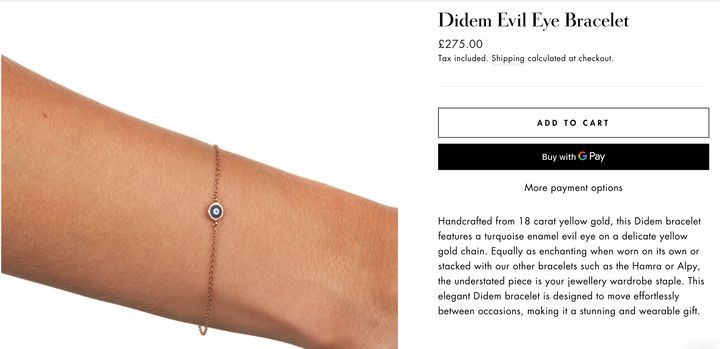 Tandy, the founder of the brand, says on her website that she "created Alemdara after her own enamel evil eye bracelet caused a stir amongst her friends and continued to attract attention wherever she went." 