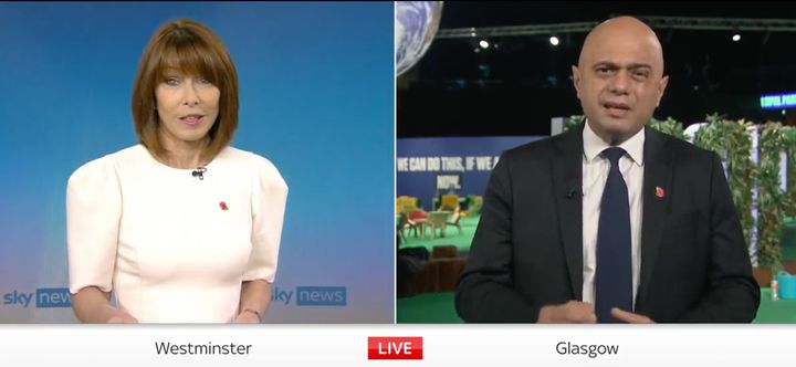Kay Burley and Sajid Javid clashed on Sky News on Wednesday