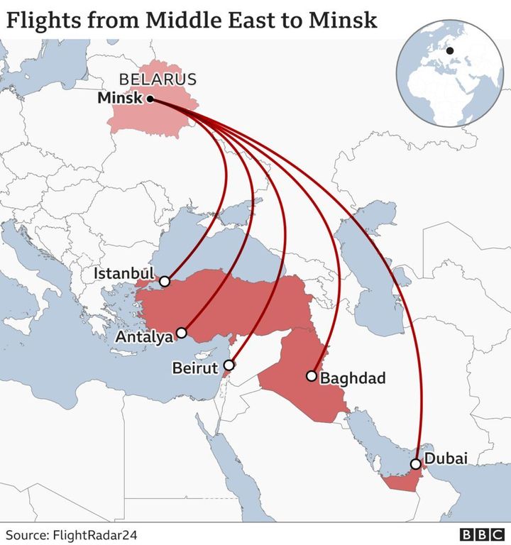 Oι πτήσεις από τη Μέση Ανατολή στο Μινσκ