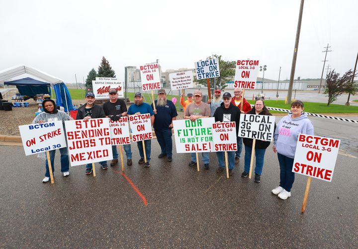 Workers at Kellogg’s cereal plants are striking over the loss of premium health care, holiday and vacation pay and reduced retirement benefits. 