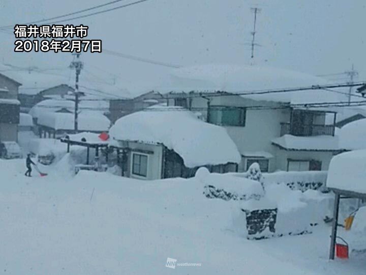 2018年2月の福井市の様子