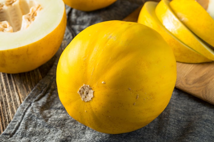 Raw Yellow Organic Canary Melon Ready to Eat