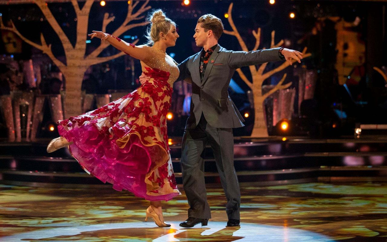 Saffron on the Strictly floor with dance partner AJ Pritchard