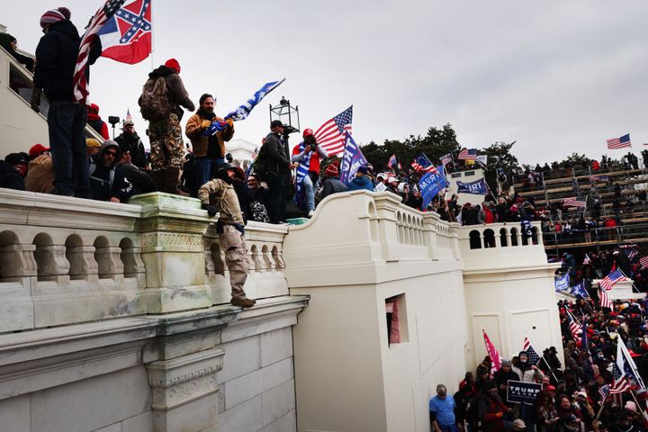 WASHINGTON, DC - JANUARY 06: Thousands of Donald Trump supporters storm the United States Capitol building following a "Stop the Steal" rally on January 06, 2021 in Washington, DC. T (Photo by Spencer Platt/Getty Images)