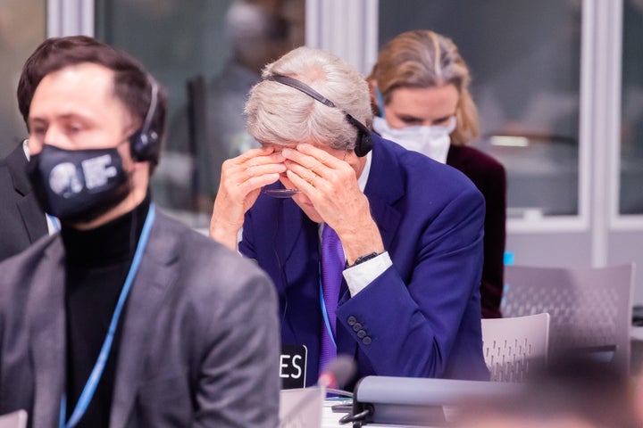 John Kerry, special envoy on climate for U.S. President Biden, sits in plenary at the COP26 on Saturday, Nov. 13.