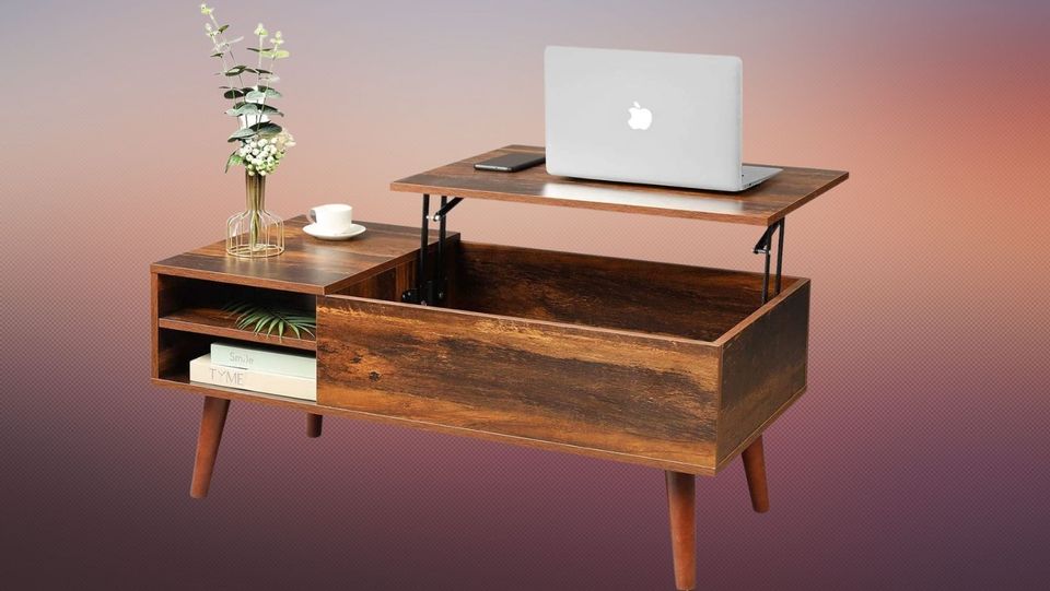 A coffee table that transforms into a desk