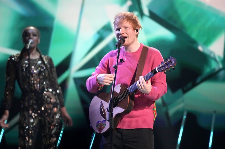 Ed Sheeran performs at the MTV EMAs 2021 "Music for ALL" on Nov. 14.