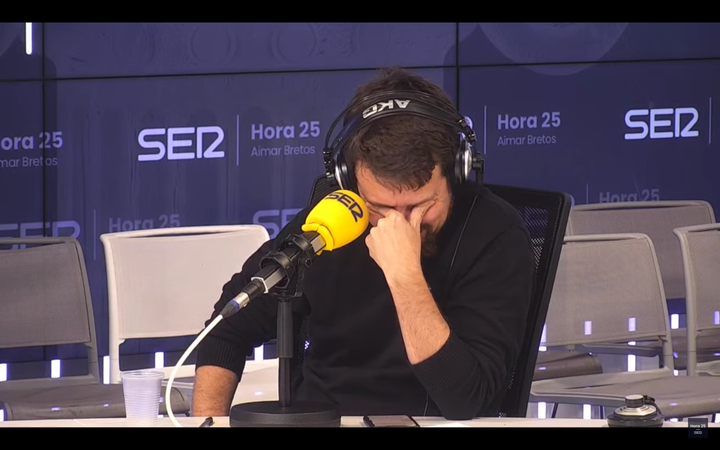 Pablo Iglesias en el plató de la Cadena SER.