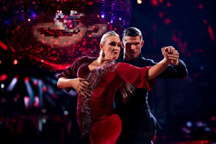 Sara Davies and Aljaž dancing the Argentine Tango