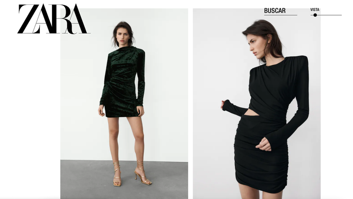 Vestidos drapeados de Zara