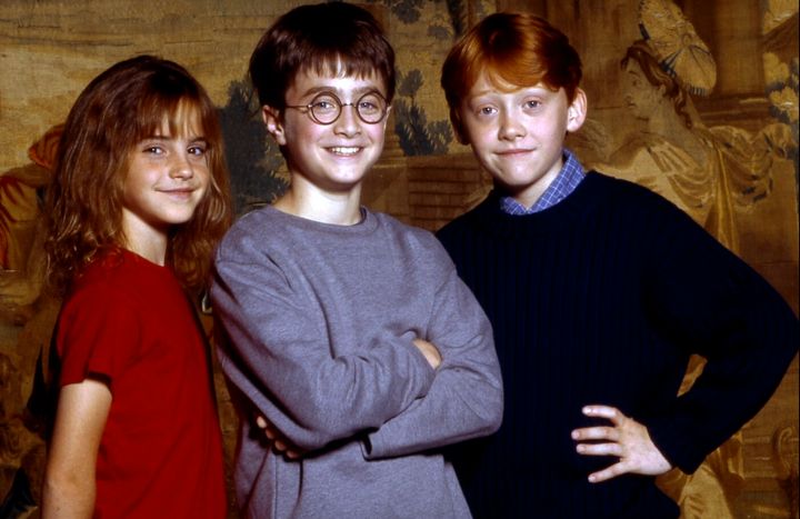 Emma Watson, Daniel Radcliffe and Rupert Grint in “Harry Potter and the Sorcerer’s Stone.”