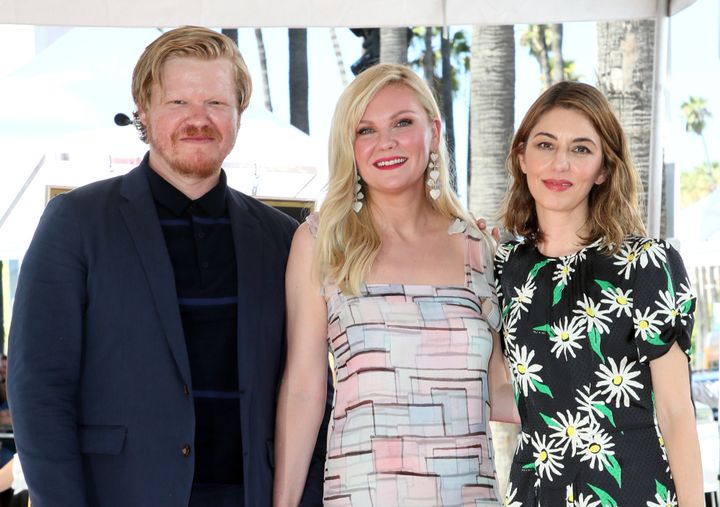Kirsten Dunst with partner Jesse Plemons and Sofia Coppola at Dunst's Hollywood Walk of Fame ceremony in 2019.